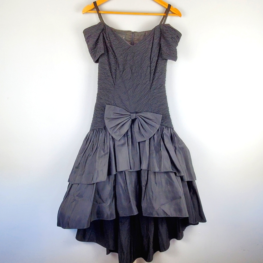NUANCE Vintage Black High Low Dress